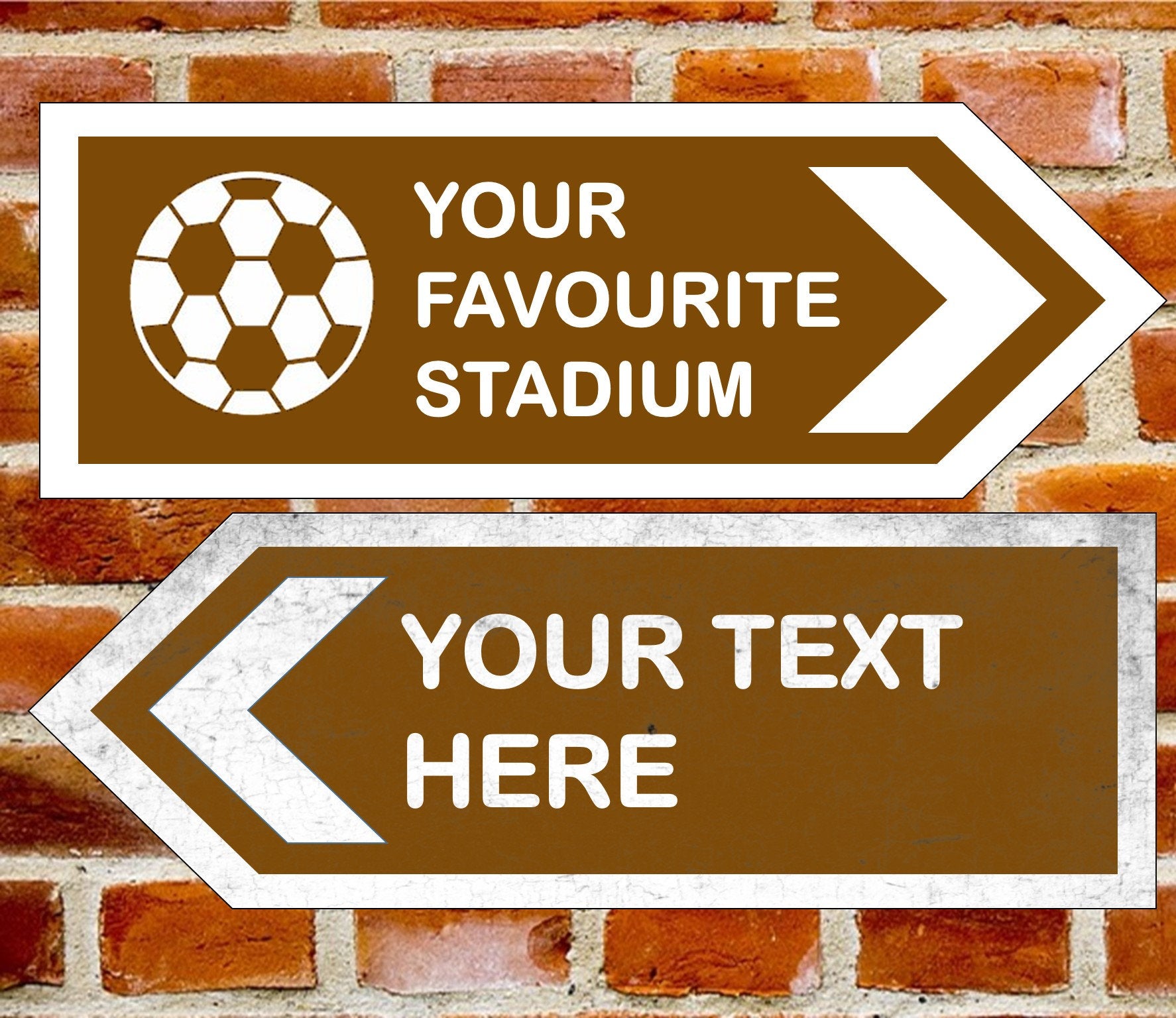Metal Personalised UK Road Arrow Sign Left Or Right Direction Size 283 x 98mm