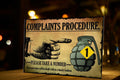 Complaints Procedure Funny Metal Plaque/Sign, Garage, Shed, Bar, Man Cave