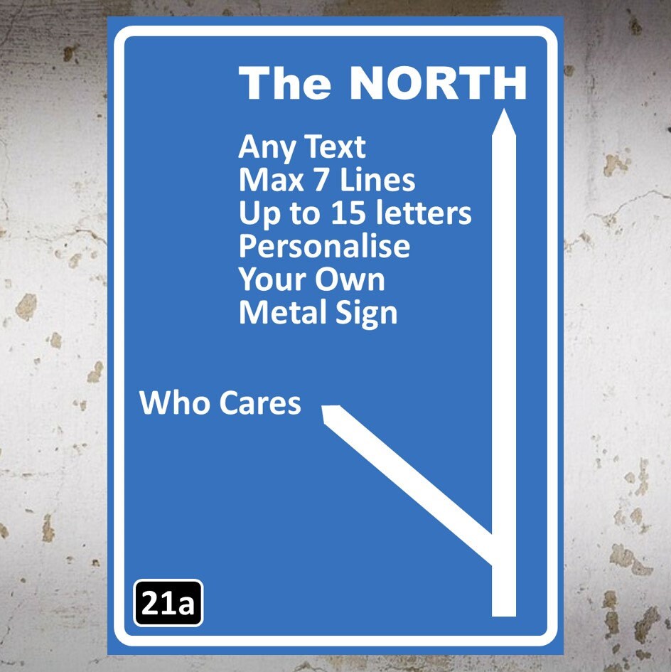 Fully Editable Personalised Metal Motorway Sign,Shed, Bar, Man Cave
