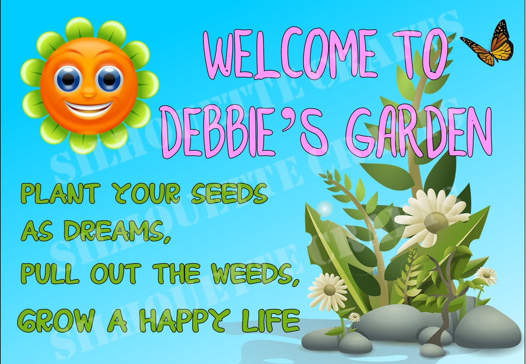 Fully Personalised Metal Garden Welcome Sign With Your Choice Of Name & Text