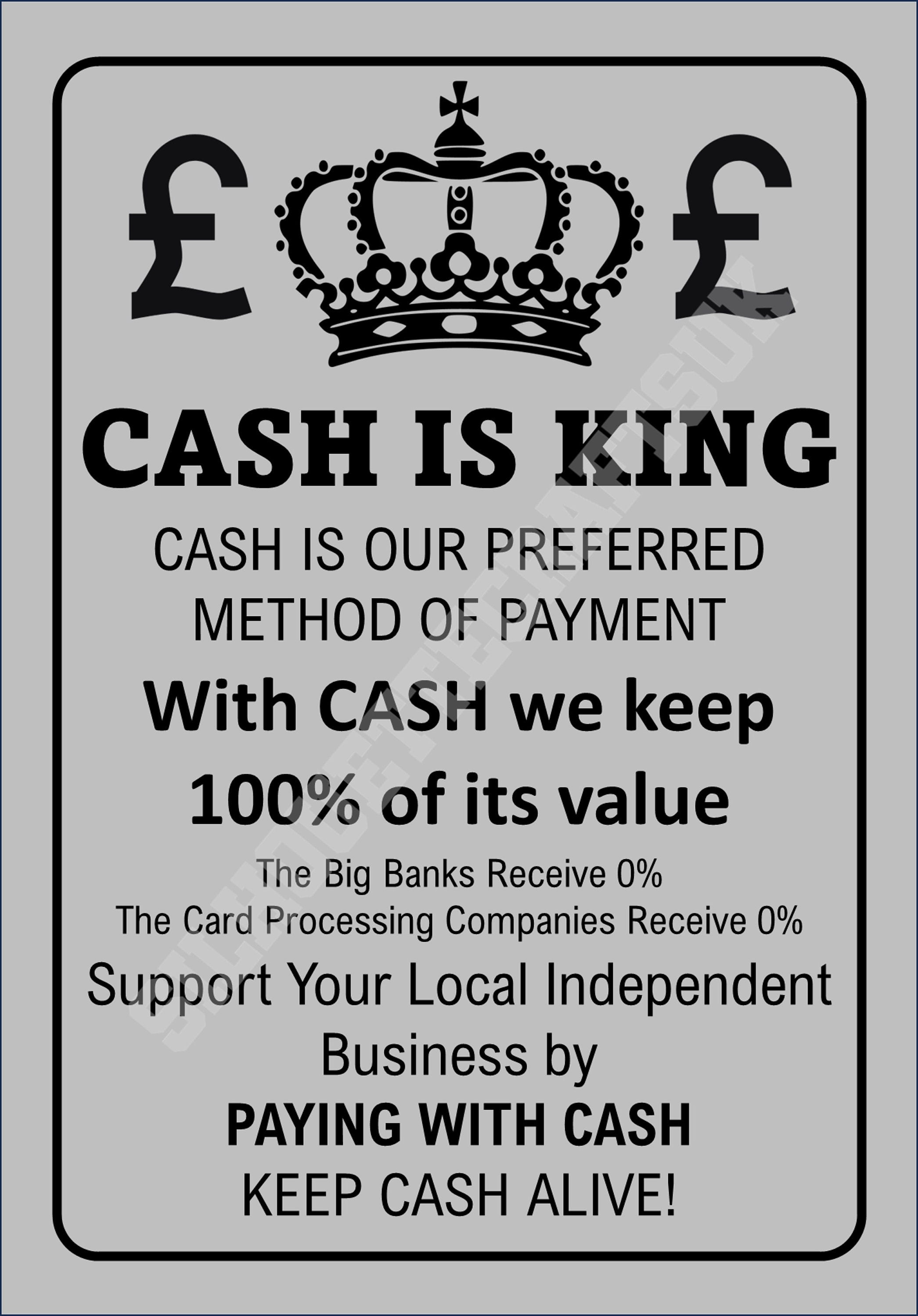 Cash Is King - Small Business Metal Sign