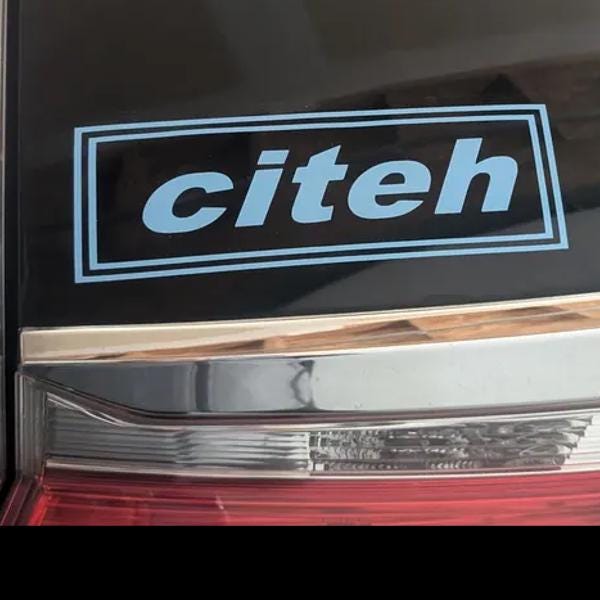 Manchester City Oasis Inspired "citeh" Sticker Vinyl Decal (Man City)