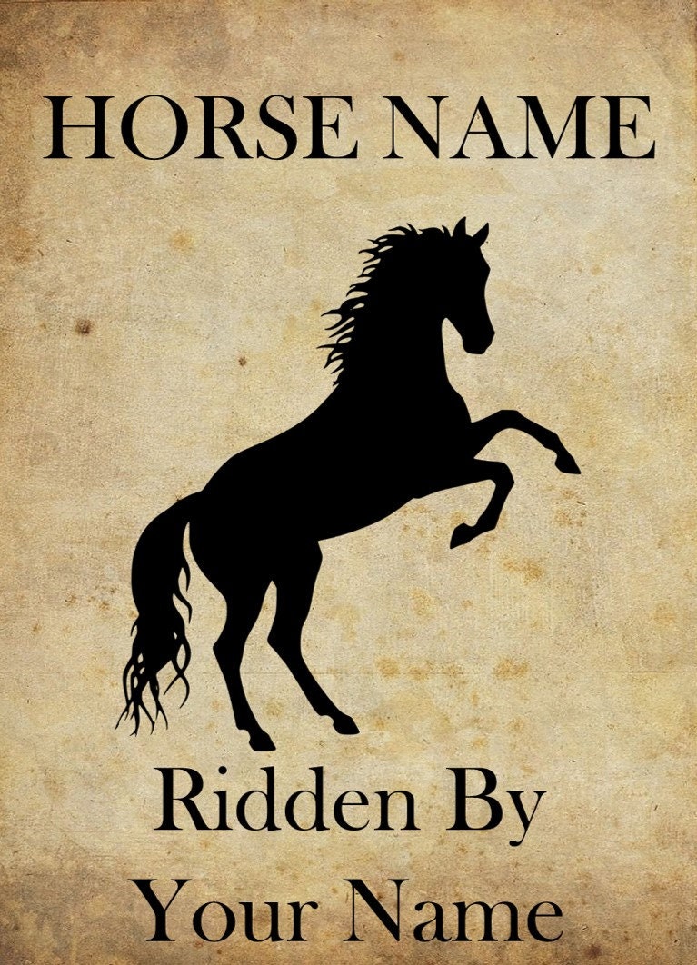 Personalised Horse, Pony Stable Door Sign, Weatherproof Metal Sign Customised