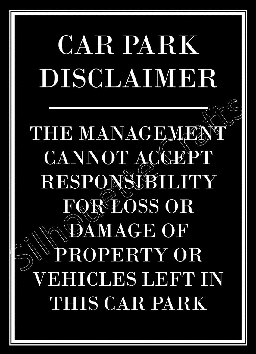 Car Park Disclaimer