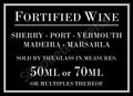 Licensing Law - Fortified Wine 50ml - 70ml