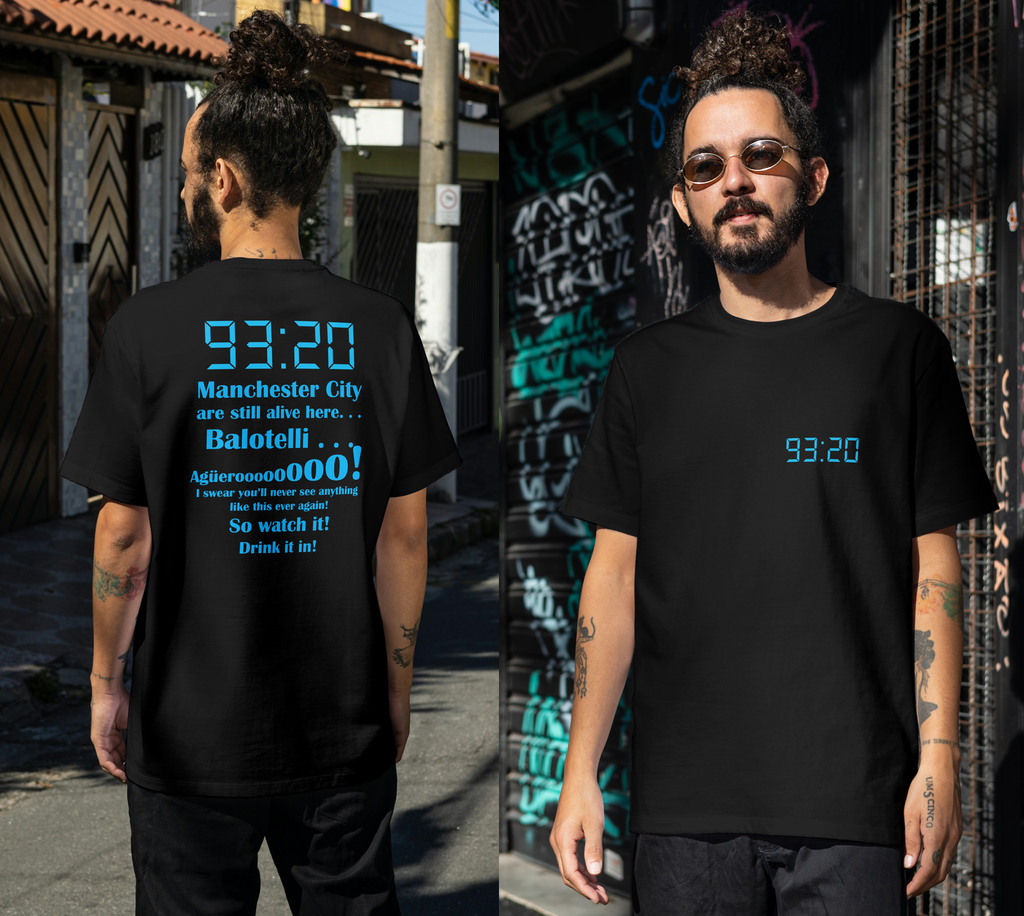 Manchester City 93:20 Cotton T-Shirt - Aguero Iconic Commentary