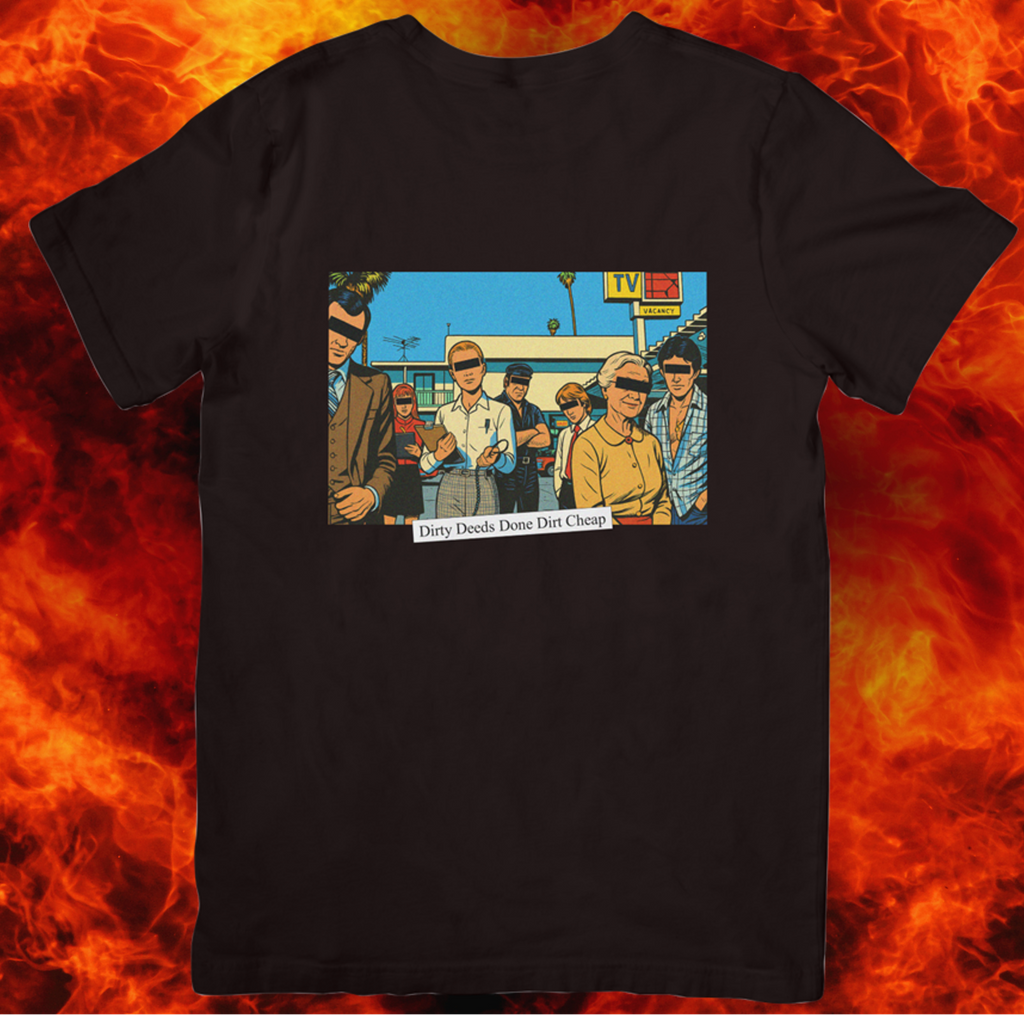 Vintage Rock Comic Art T‑Shirt – Dirty Deeds Edition