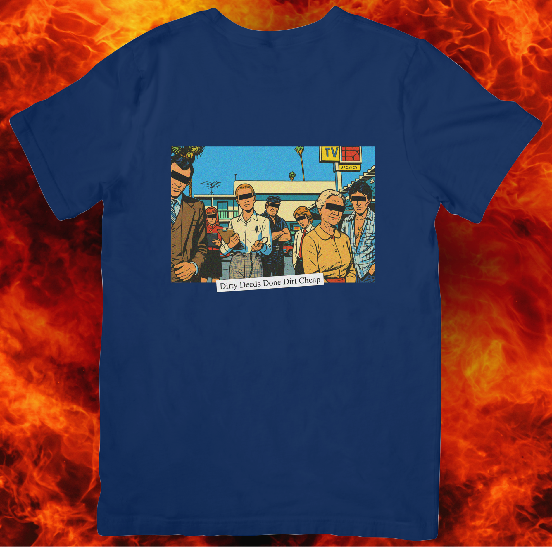 Vintage Rock Comic Art T‑Shirt – Dirty Deeds Edition
