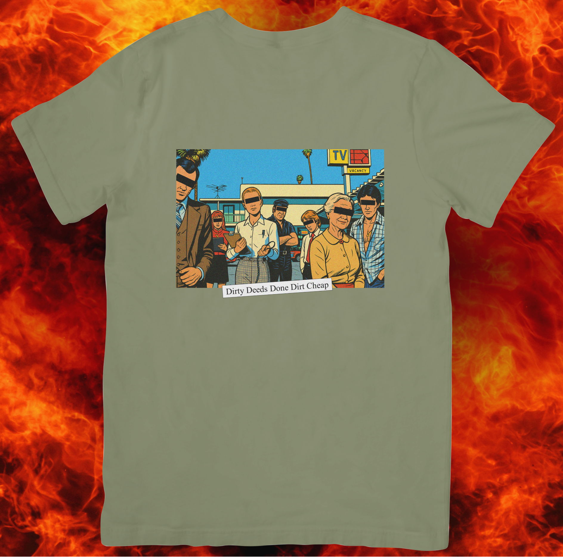 Vintage Rock Comic Art T‑Shirt – Dirty Deeds Edition