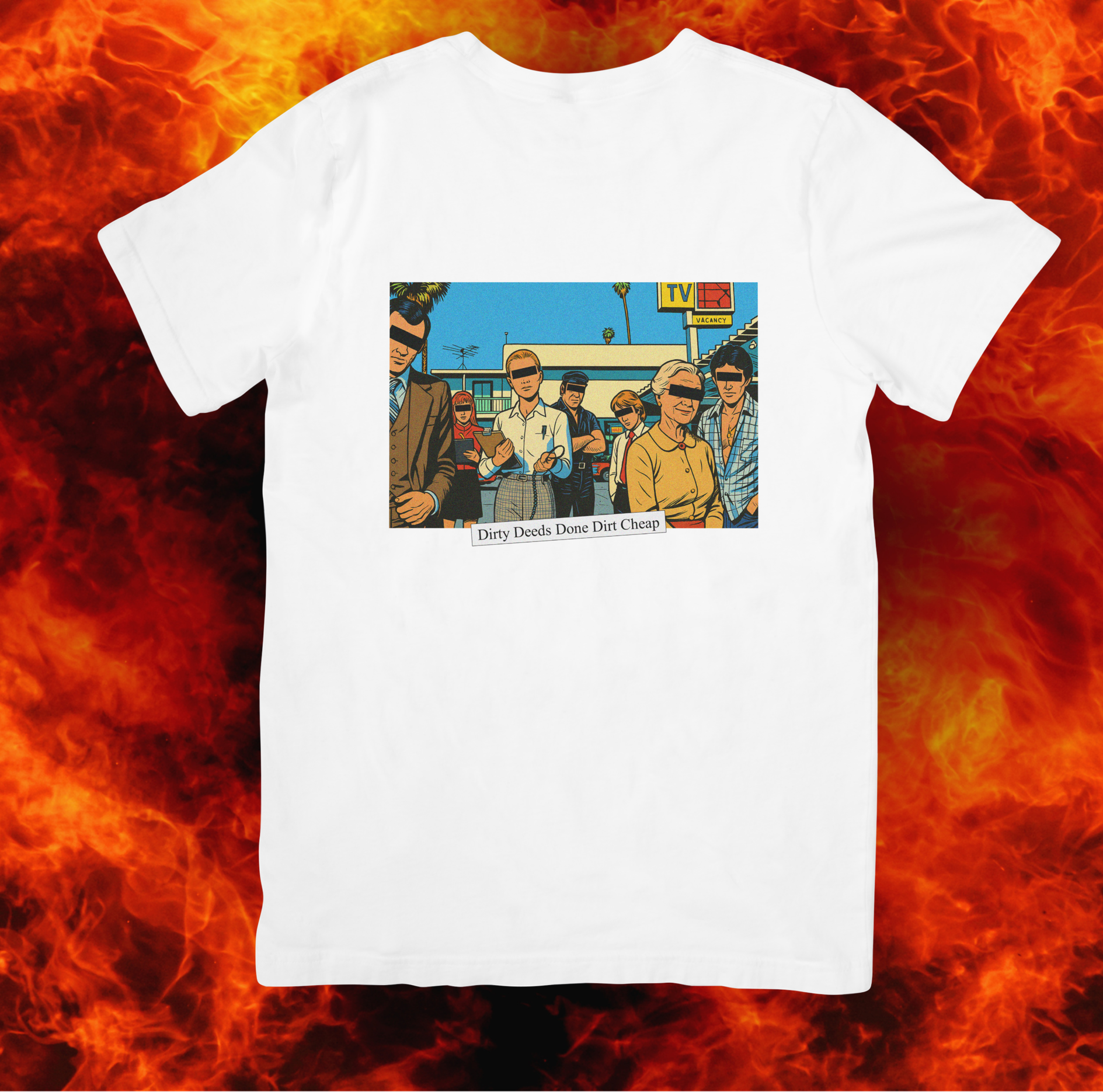 Vintage Rock Comic Art T‑Shirt – Dirty Deeds Edition