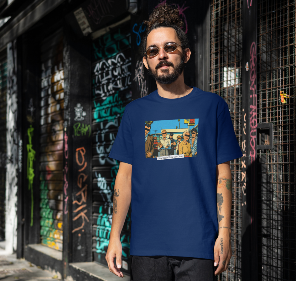 Vintage Rock Comic Art T‑Shirt – Dirty Deeds Edition