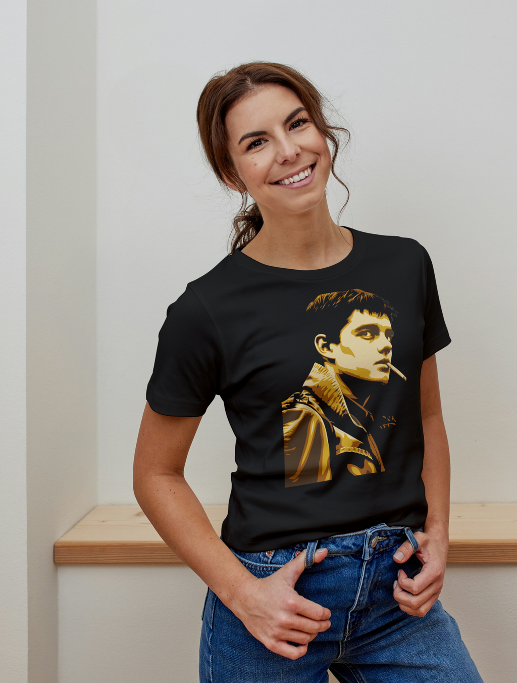 Stylised Ian Curtis Illustration T‑shirt