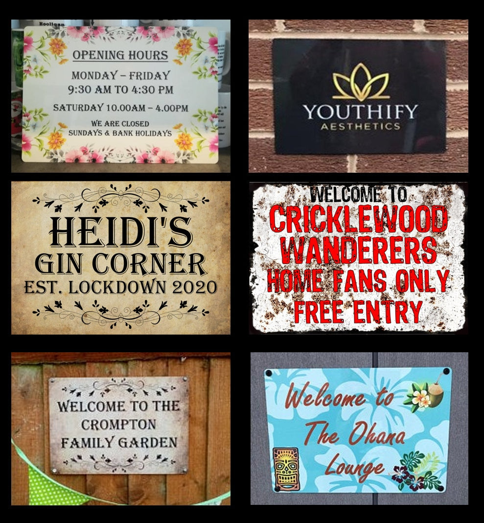 Personalized Metal Sign: Custom Text, Logo, or Graphics - Weatherproof