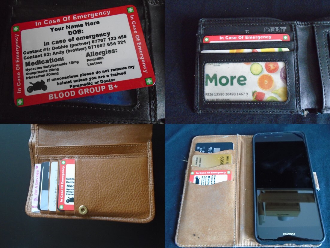 In Case Of Emergency Medical Alert Cards, Allergies, Medical Details Fully Personalised