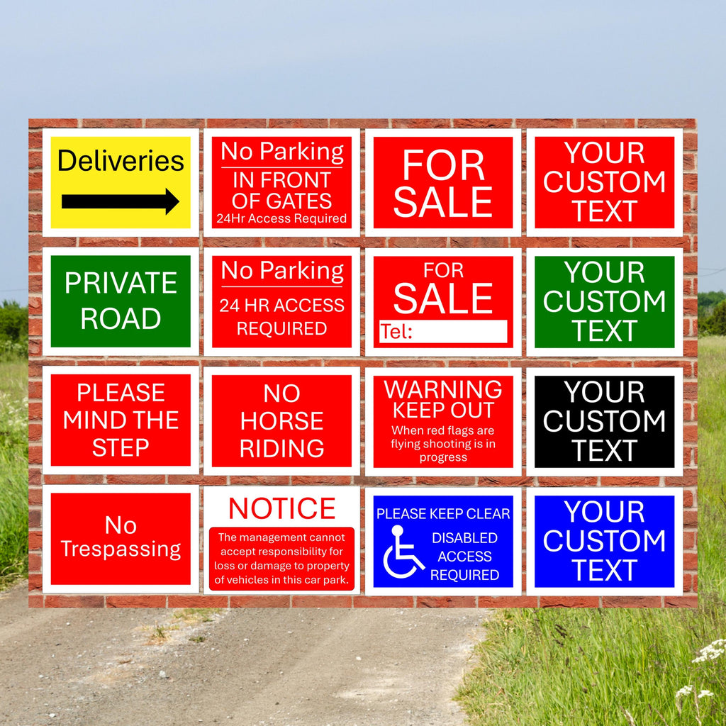 Customizable Information Signs: Business & Commercial Use