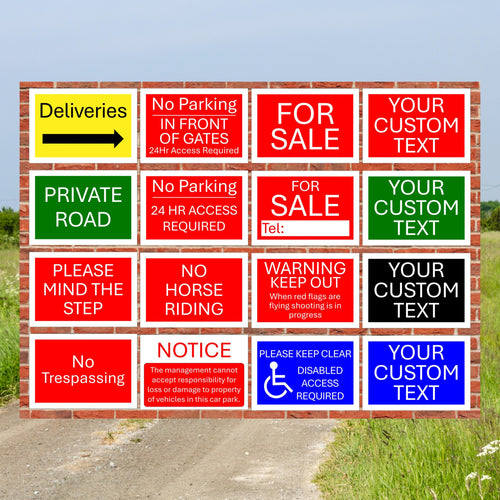 Customizable Information Signs: Business & Commercial Use