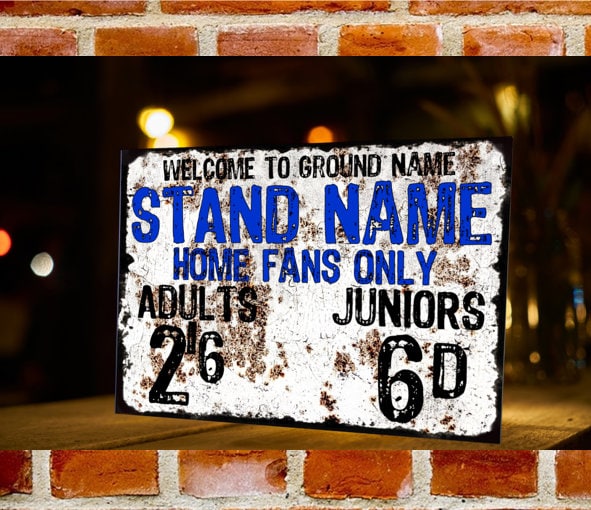 CREATE YOUR OWN! Retro Vintage Football Turnstile Metal Sign Any Club Any Ground