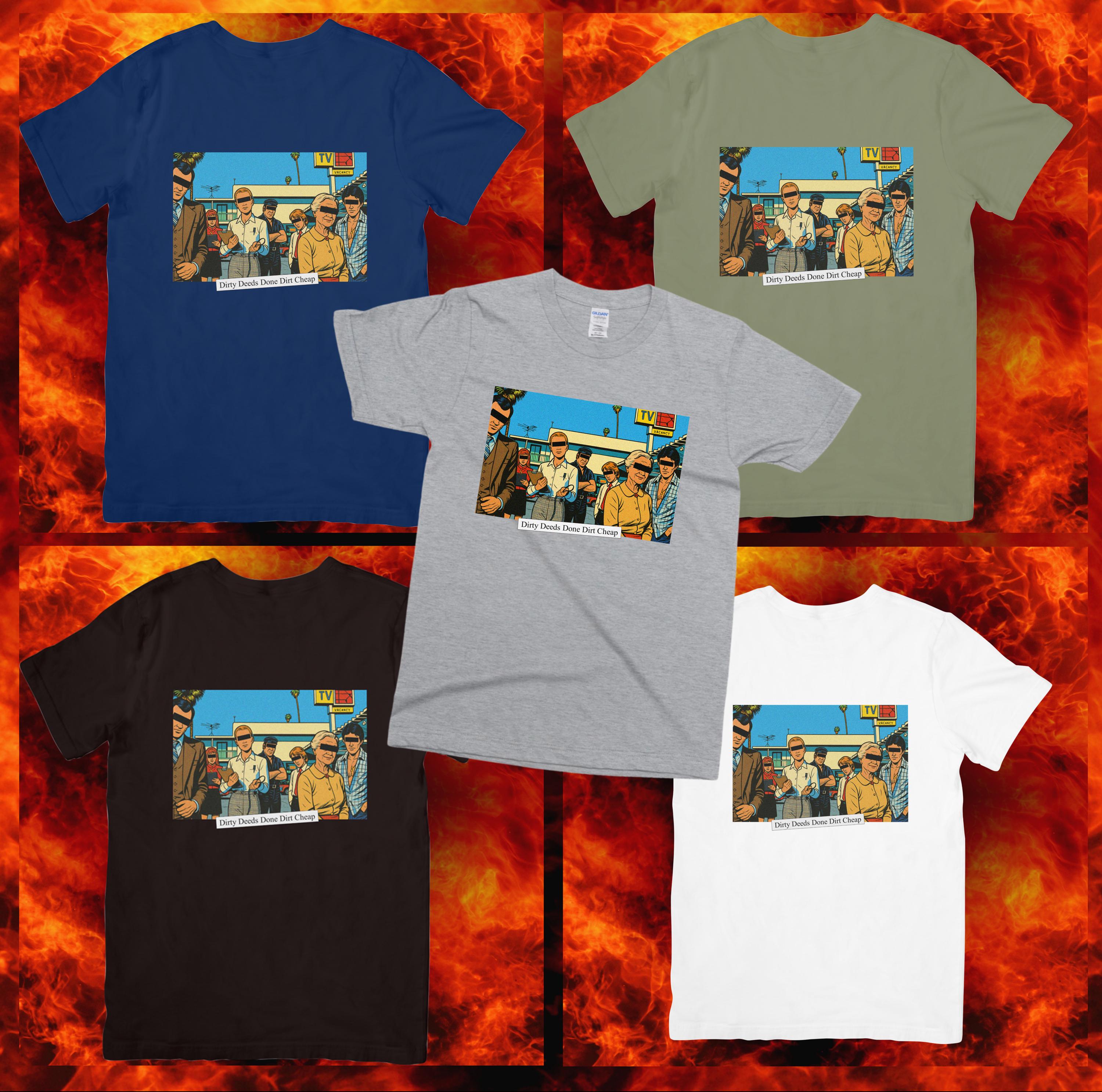 Dirty Deeds Done Dirt Cheap Album Cover Inspired T-Shirt - Choice of 5 Colours