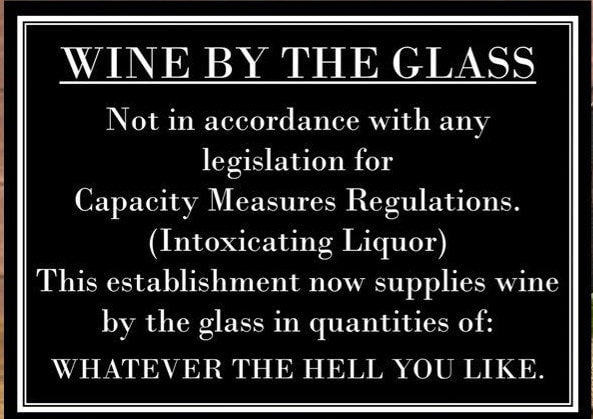 Funny Home Pub Bar Wine By The Glass Aluminium Metal Sign