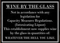 Funny Home Pub Bar Wine By The Glass Aluminium Metal Sign