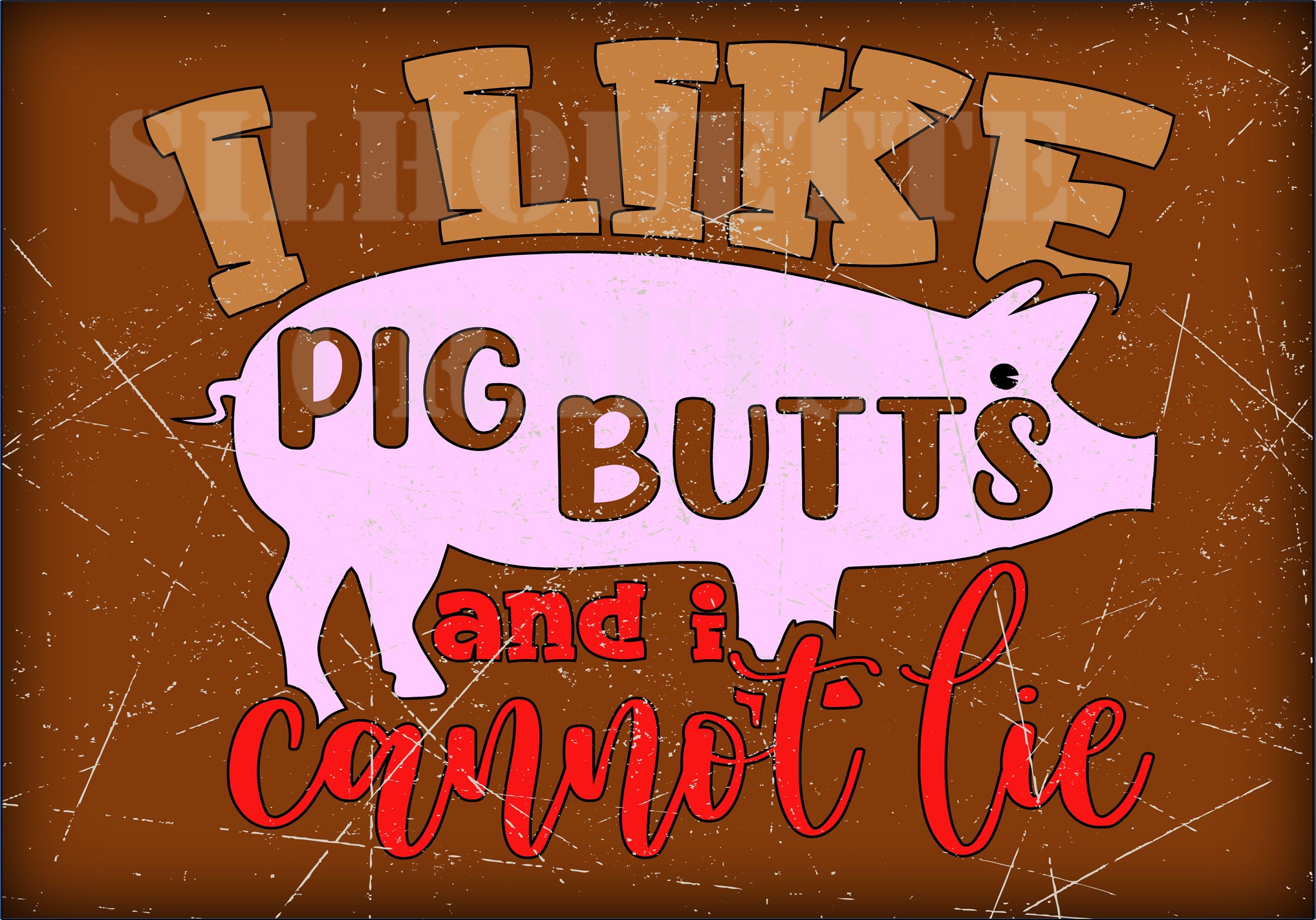 I Like Pig Butts Metal Sign: Funny BBQ Bar Man Cave Decor