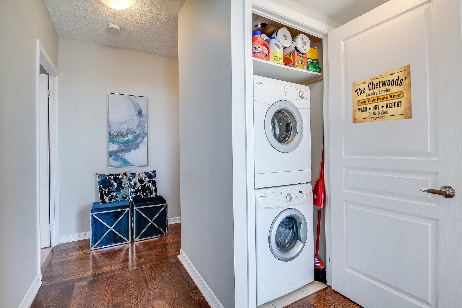 Drop Your Pants Here! - Personalised Funny Metal Laundry Room Custom Sign Personalised