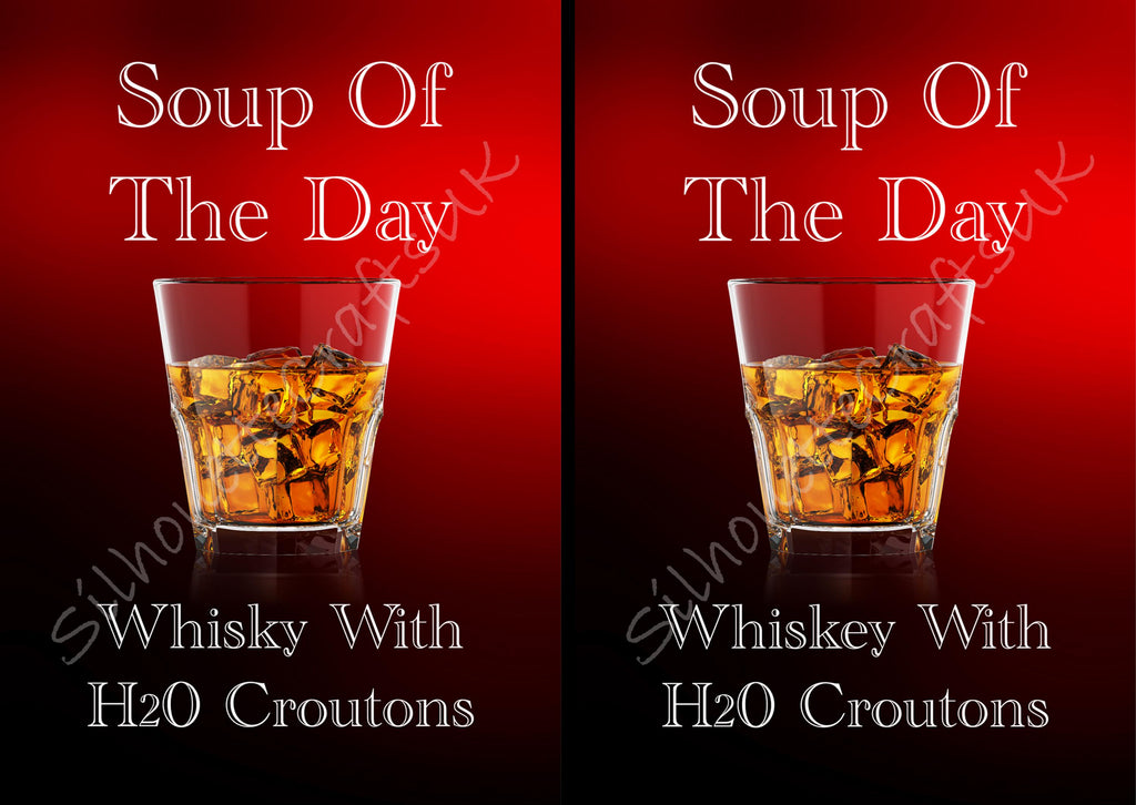 Funny Whisky H2O Croutons Metal Poster: Bar, Man Cave Sign
