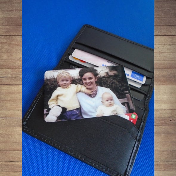 Personalised Keepsake Durable Aluminium Mini Card for Wallet/Purse Insert