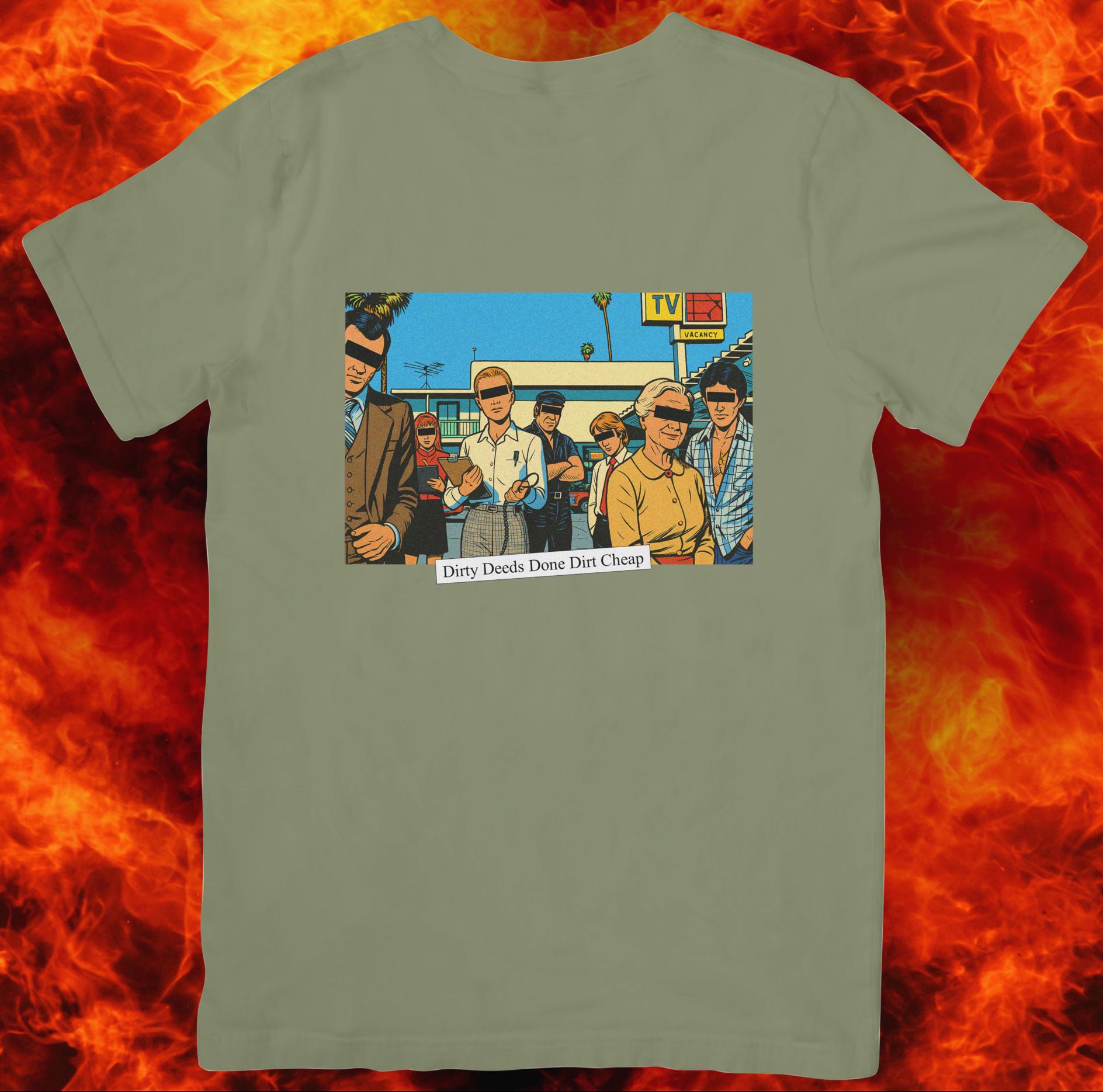 Dirty Deeds Done Dirt Cheap Album Cover Inspired T-Shirt - Choice of 5 Colours