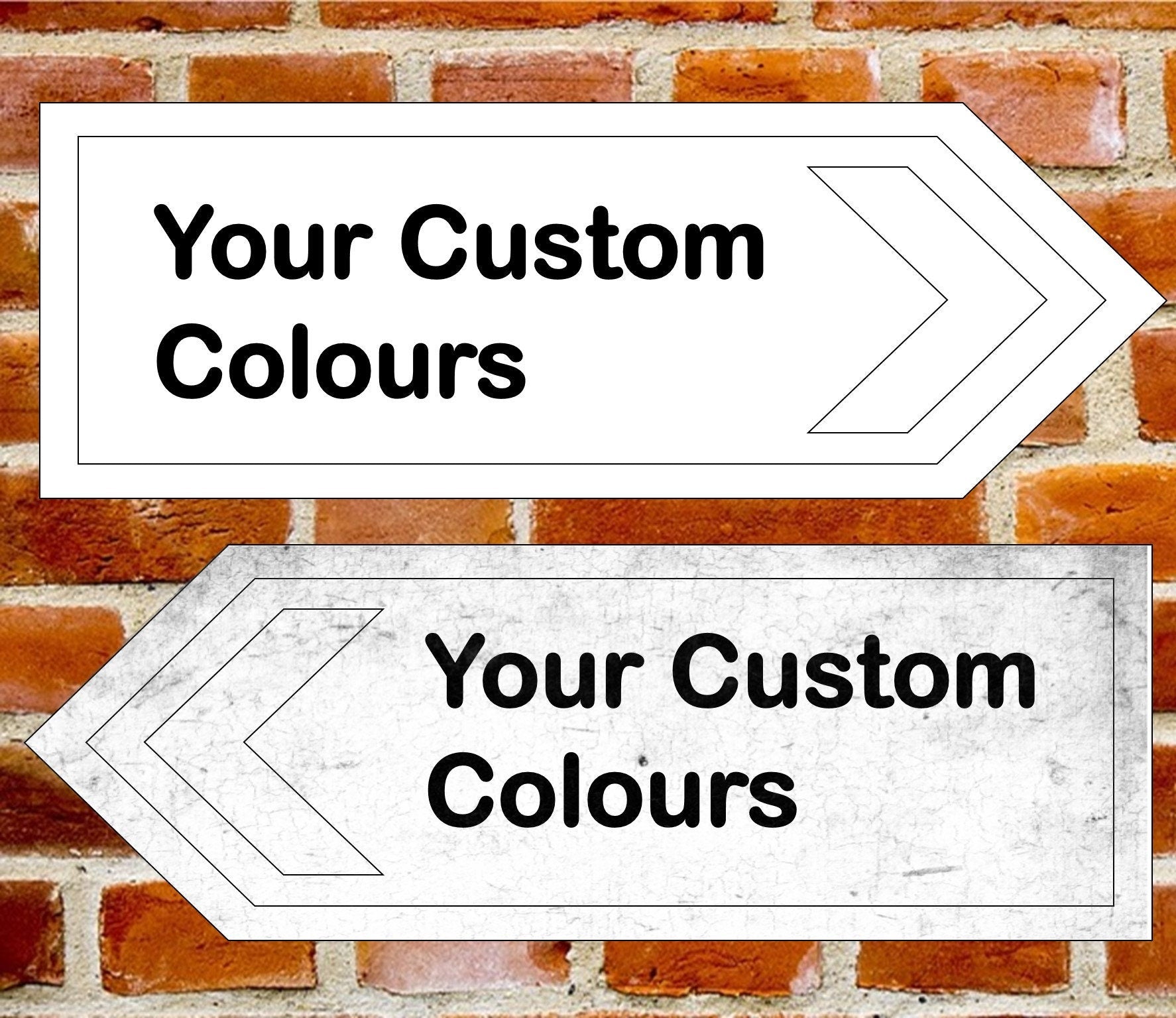 Metal Personalised UK Road Arrow Sign Left Or Right Direction Size 283 x 98mm