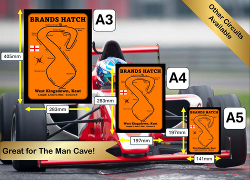 Brands Hatch Circuit Metal Wall Art: F1 MotoGP Poster