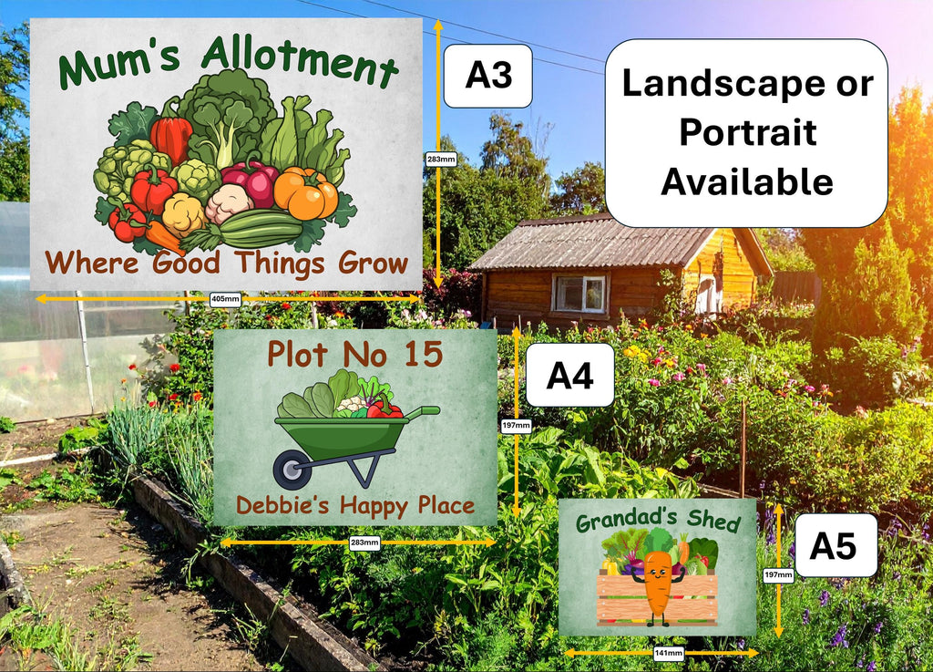 Allotment Sign Customised With Your Words, Create that special gift! Metal, Waterproof