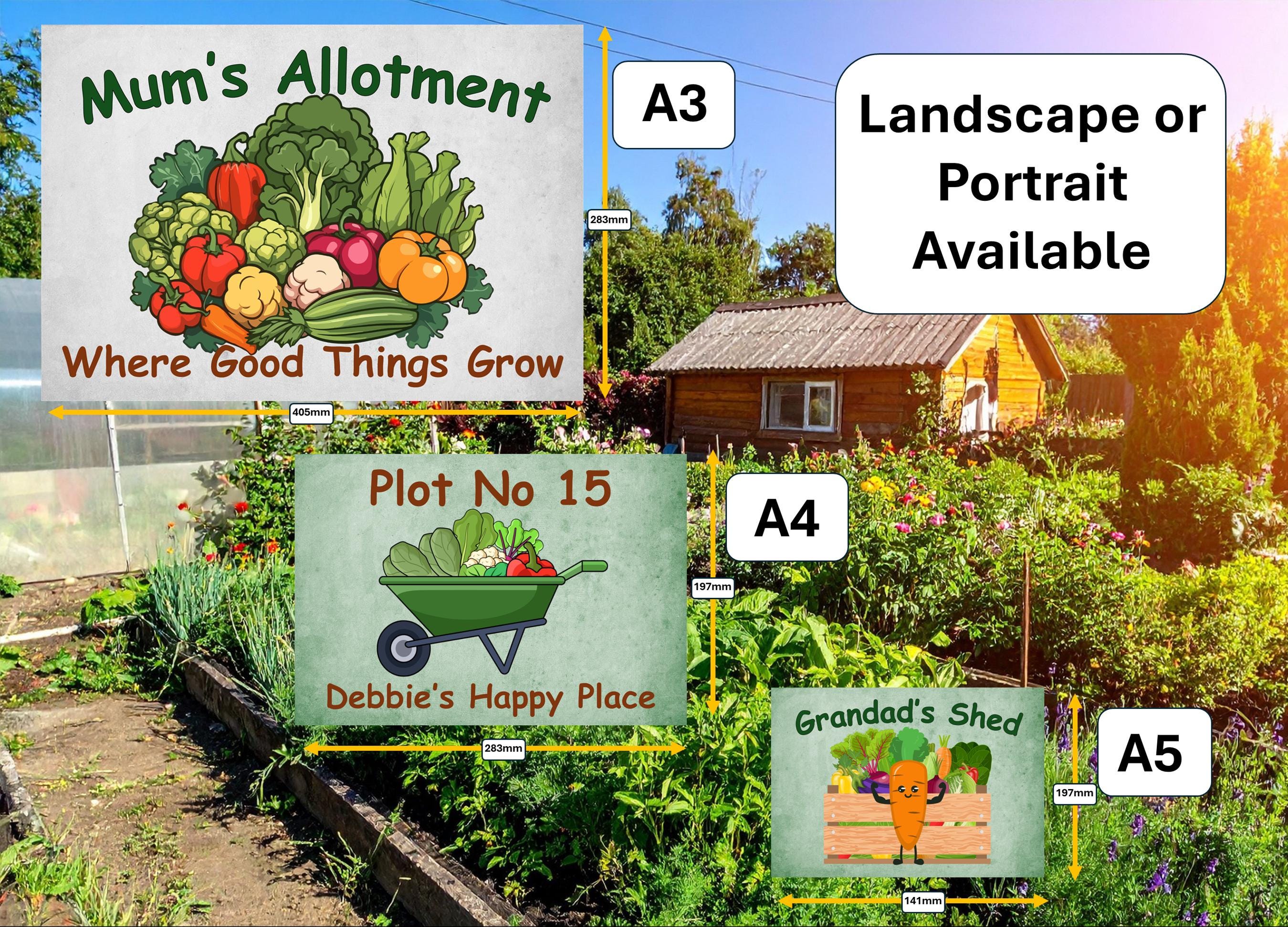 Allotment Sign Customised With Your Words, Create that special gift! Metal, Waterproof