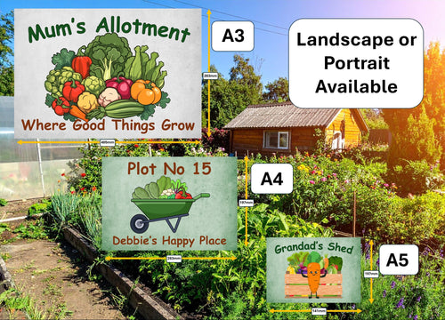 Allotment Sign Customised With Your Words, Create that special gift! Metal, Waterproof