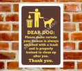 No Pooping! Metal sign, waterproof, suitable for outdoor use.