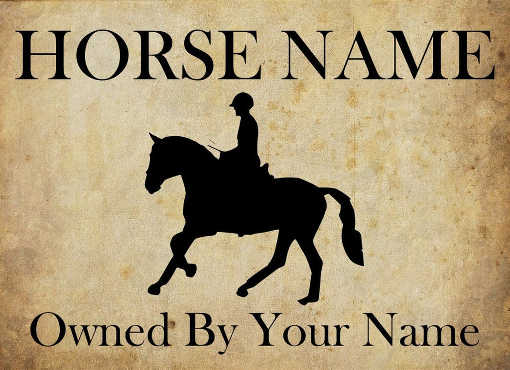 Personalised Horse, Pony Stable Door Sign, Weatherproof Metal Sign Customised