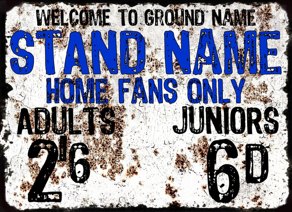 CREATE YOUR OWN! Retro Vintage Football Turnstile Metal Sign Any Club Any Ground