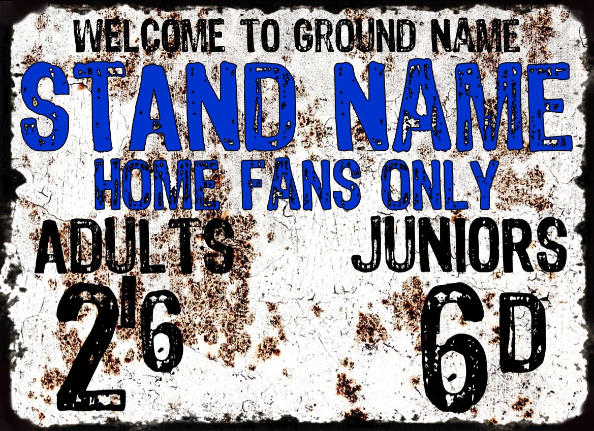CREATE YOUR OWN! Retro Vintage Football Turnstile Metal Sign Any Club Any Ground