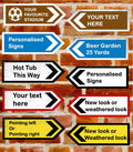 Metal Personalised UK Road Arrow Sign Left Or Right Direction Size 283 x 98mm