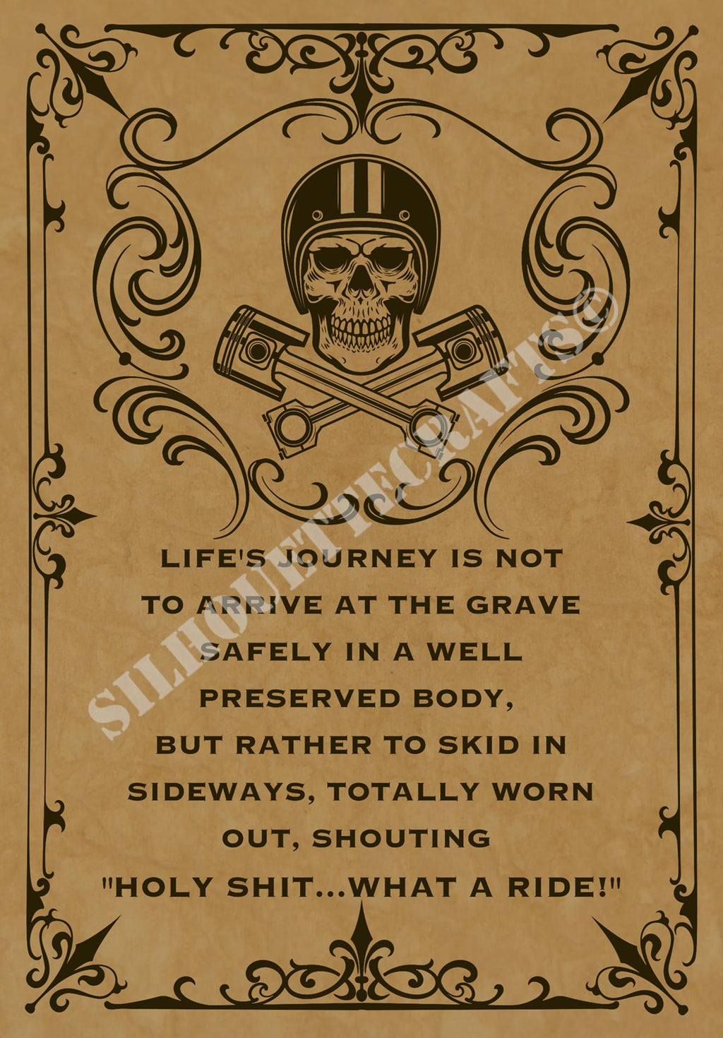 Life's A Journey Metal Poster: Garage, Shed, Man Cave Decor