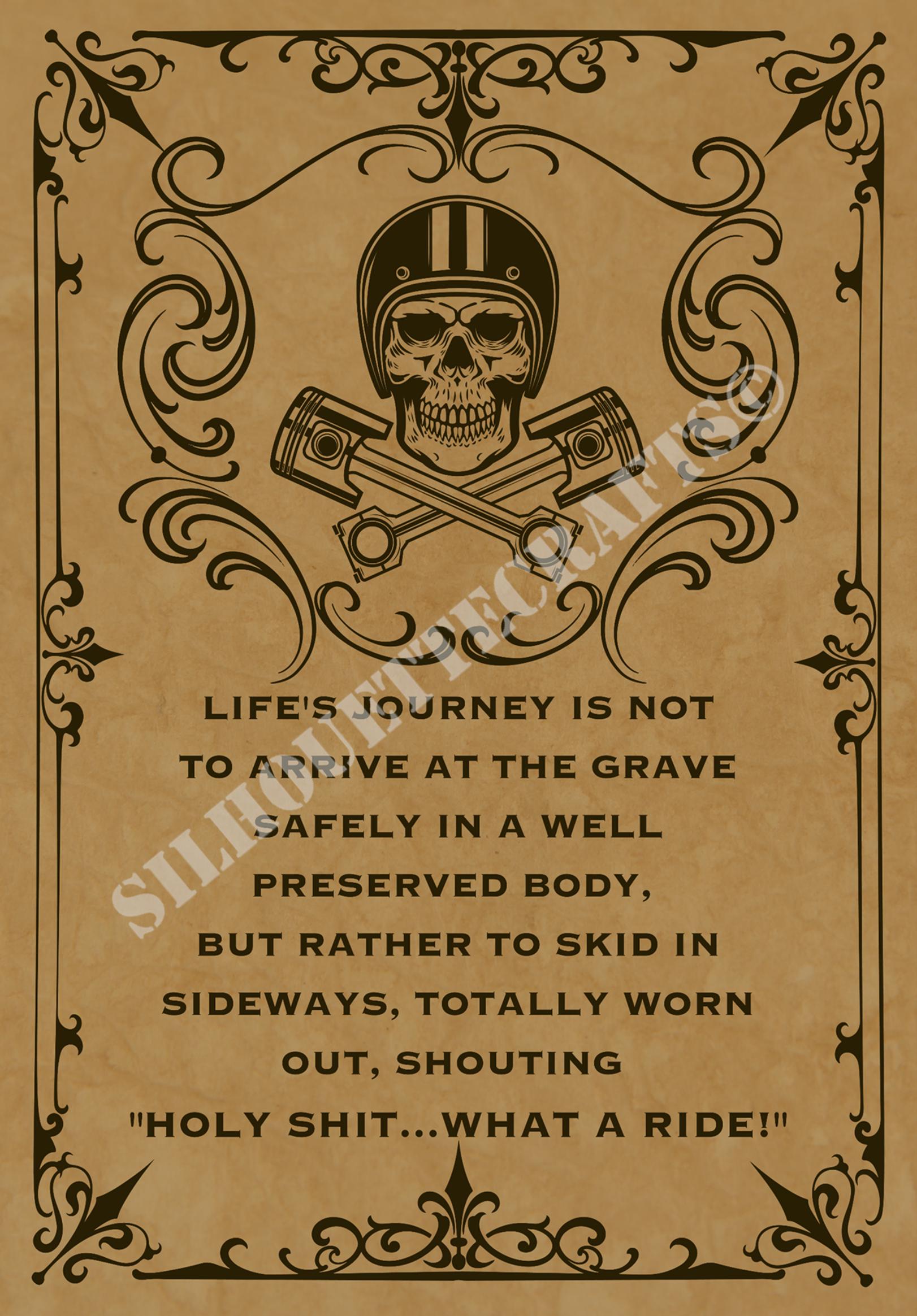 Life's A Journey Metal Poster: Garage, Shed, Man Cave Decor