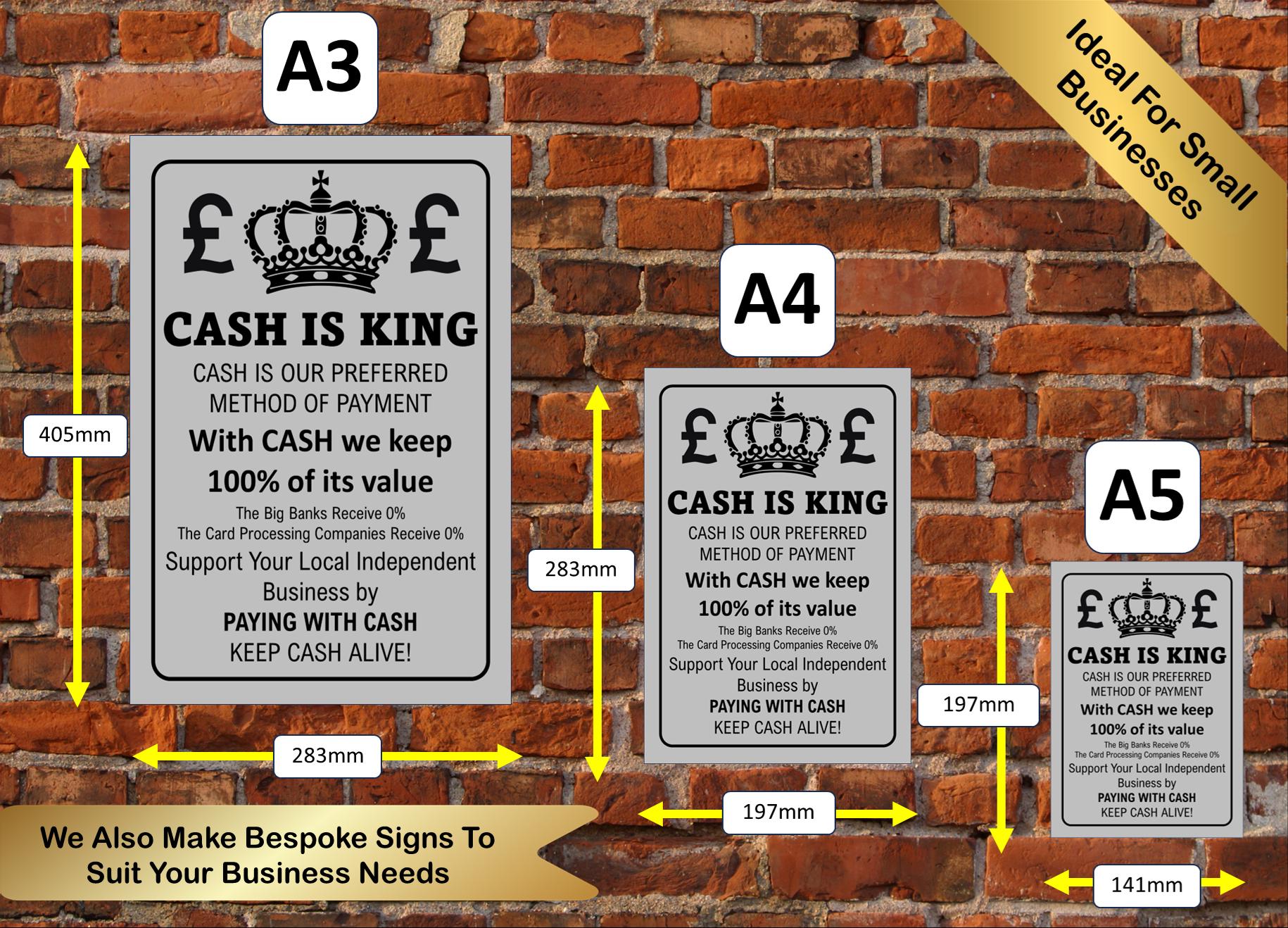 Cash Is King - Small Business Metal Sign