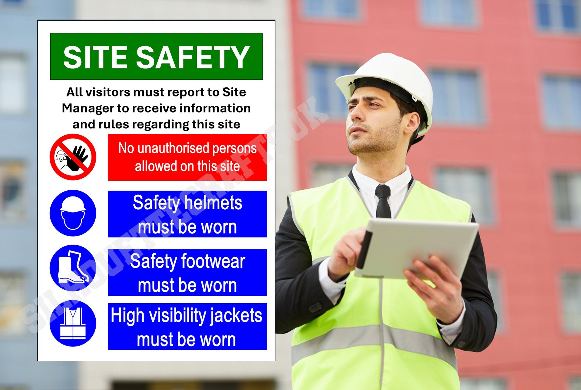 Site Safety Metal Sign - 3 sizes available