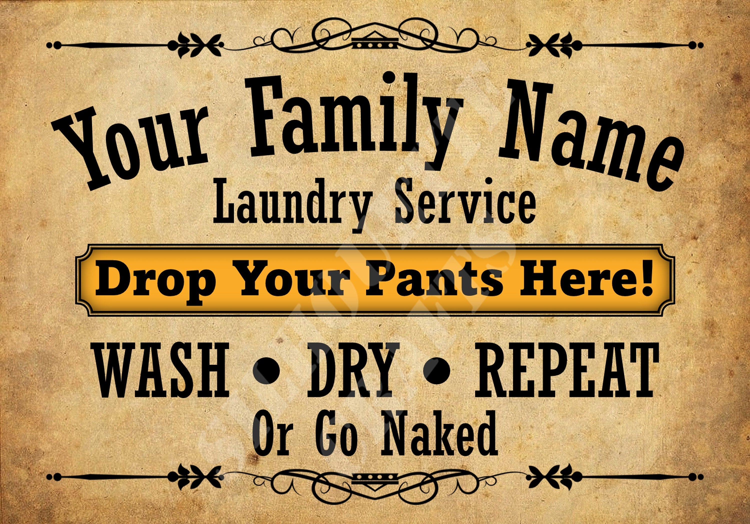 Drop Your Pants Here! - Personalised Funny Metal Laundry Room Custom Sign Personalised