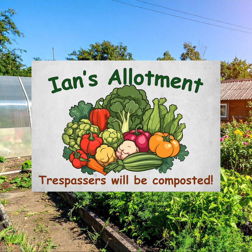 Allotment Sign Customised With Your Words, Create that special gift! Metal, Waterproof