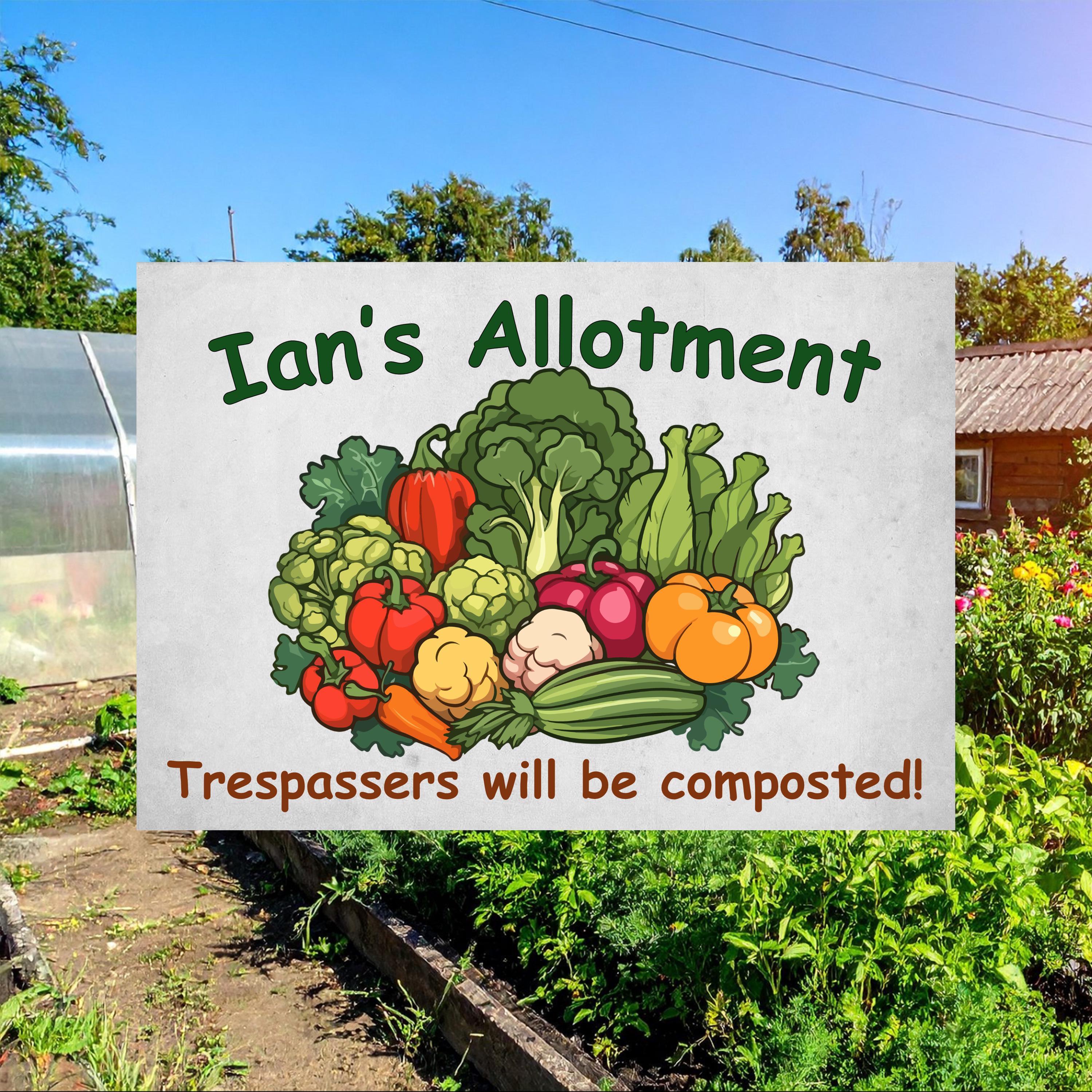 Allotment Sign Customised With Your Words, Create that special gift! Metal, Waterproof