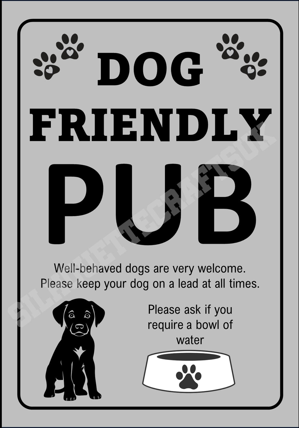 Dog Friendly Pub Metal Sign - 3 sizes available