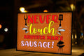 Funny BBQ Metal Sign: Never Touch Another Man's Sausage