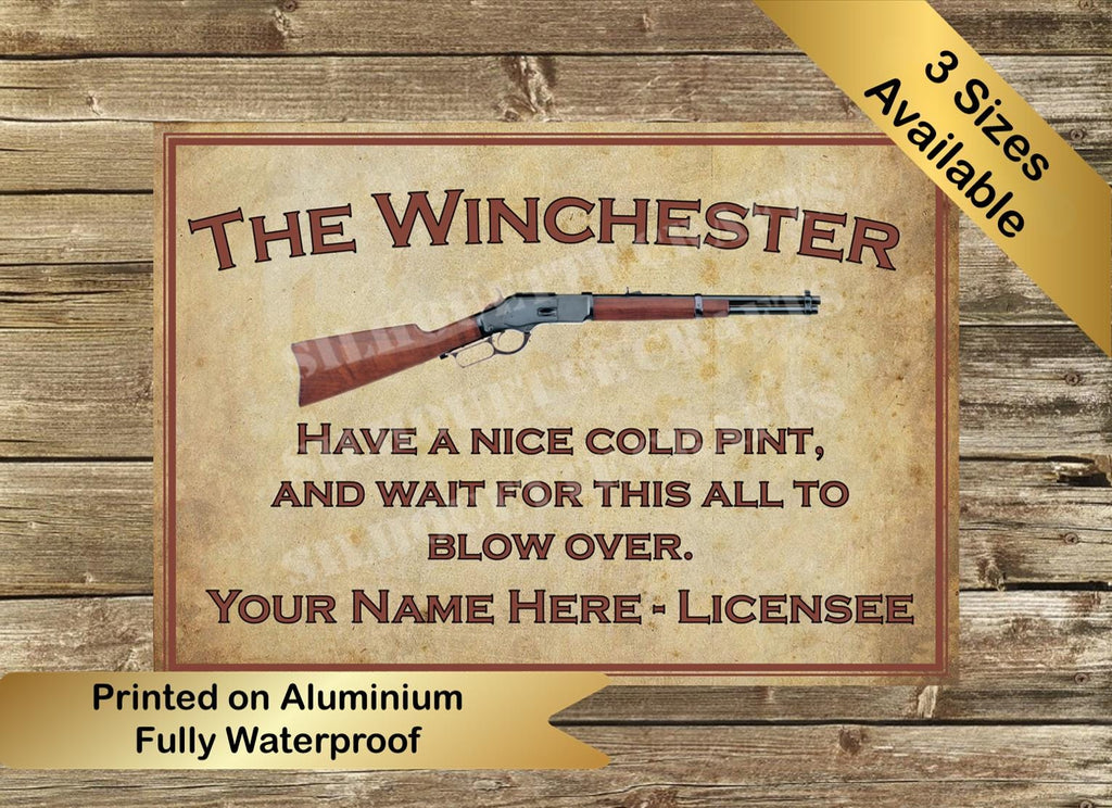 The Winchester Pub/Bar Personalised Aluminium Sign Custom With Your Text